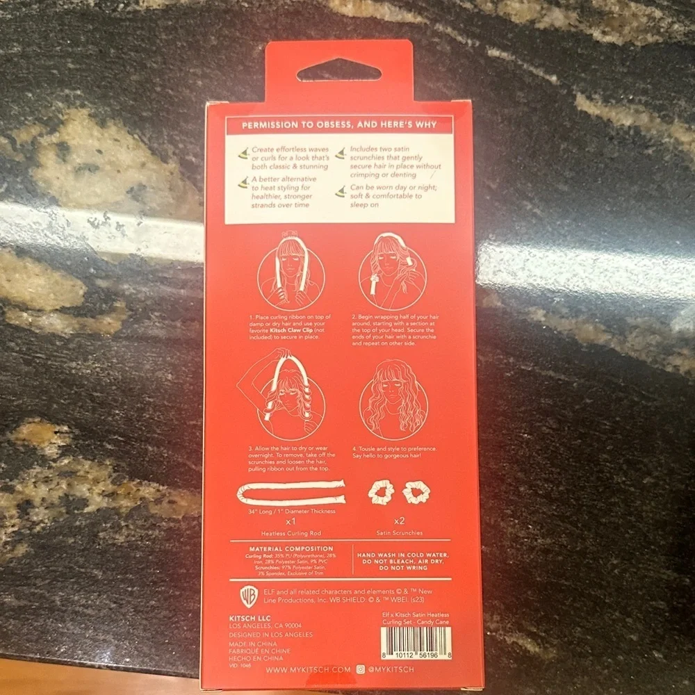 Kitsch Red Satin Heatless Curling Set